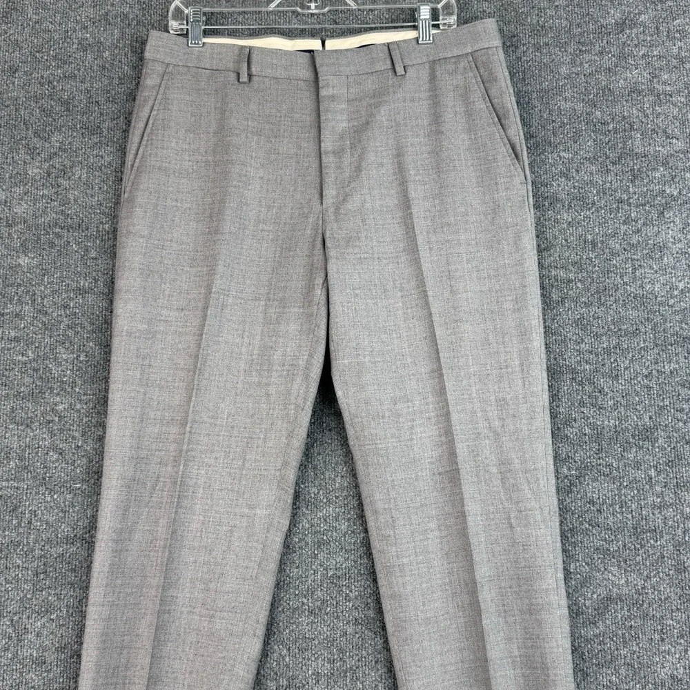 Polo Ralph Lauren Dress Pants Mens 34x32 Gray Wool Business Classy Italy Trouser